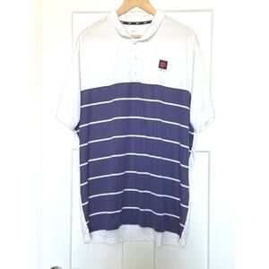 Nike Men's Clemson Tigers Striped White/Purple Polo Shirt Size XXL